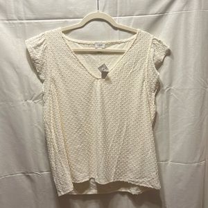 J. Crew Flutter Sleeve Women’s V-Neck Top NWT Size XL